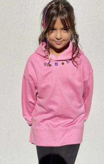 Mod. Greta: felpa gioiello girl con castoni e cappuccio