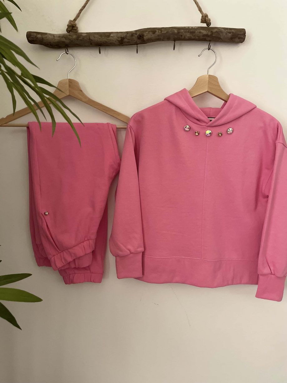 Mod. Greta: felpa gioiello girl con castoni e cappuccio