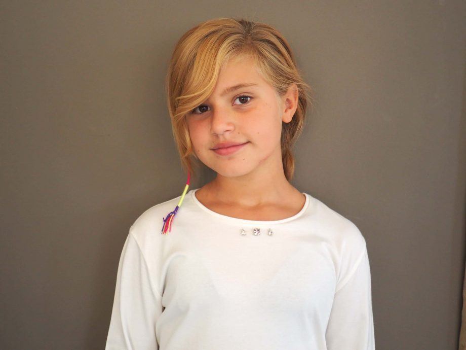 T-shirt gioiello girl col. panna con castoni