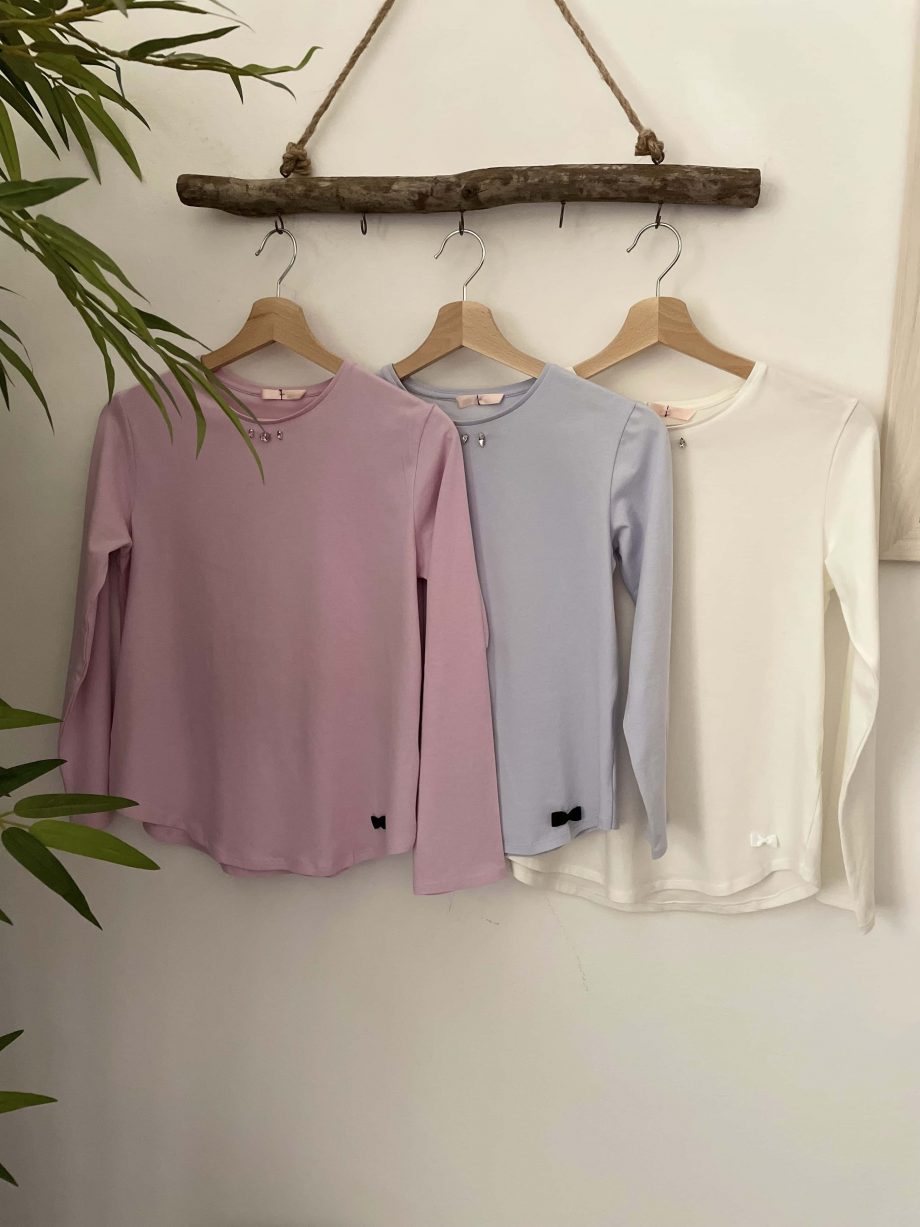 T-shirt gioiello girl col. light pink con castoni