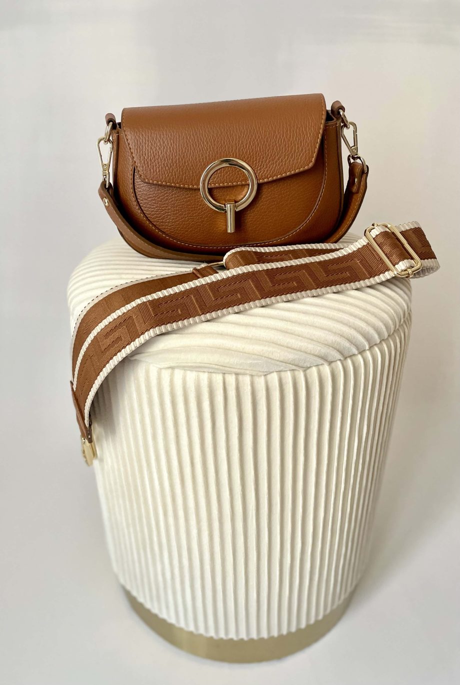 Tracolla jacquard a righe