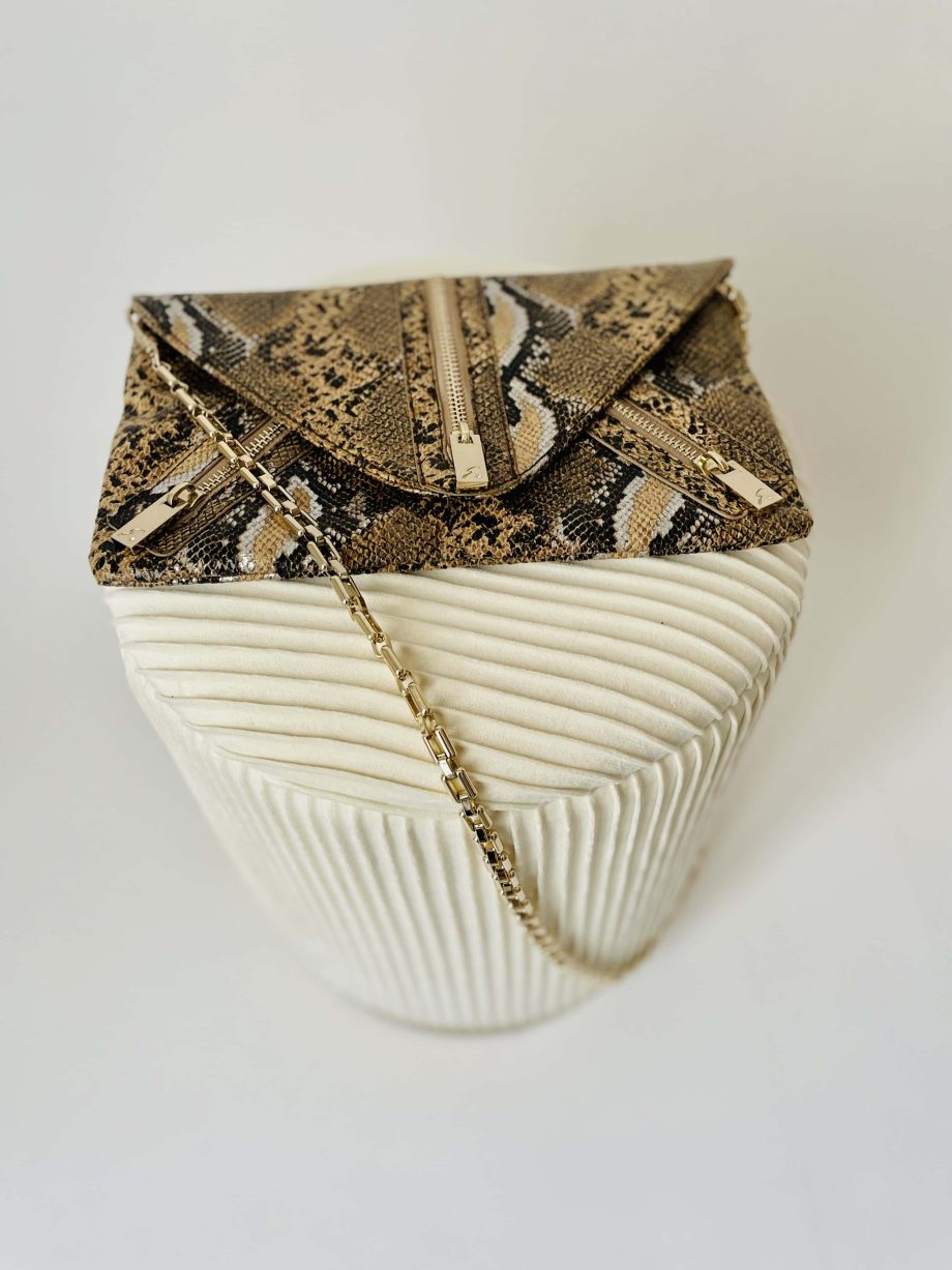 Borsa a spalla in ecopelle animalier