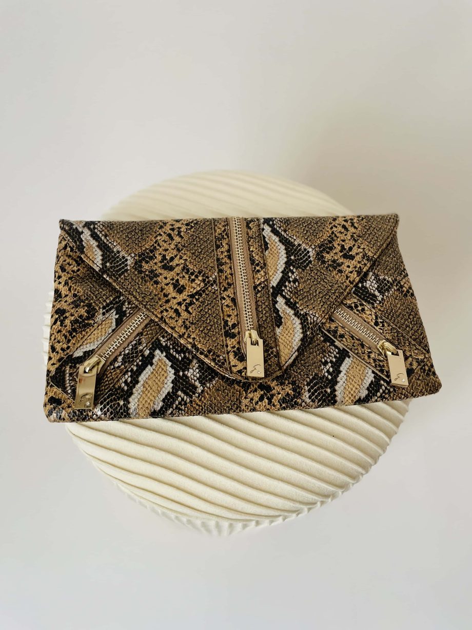 Borsa a spalla in ecopelle animalier