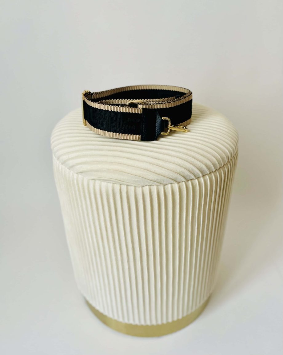 Tracolla jacquard a righe var. nero