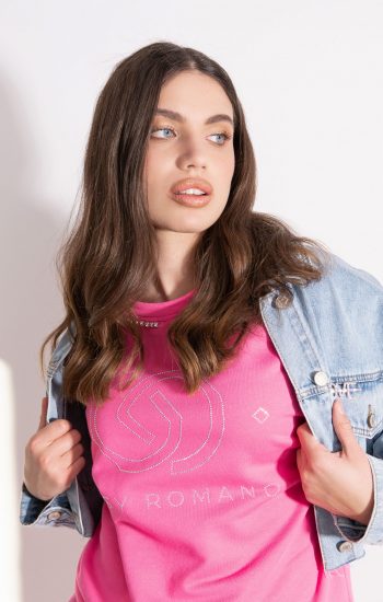 Giubbotto denim gioiello oversize cropped