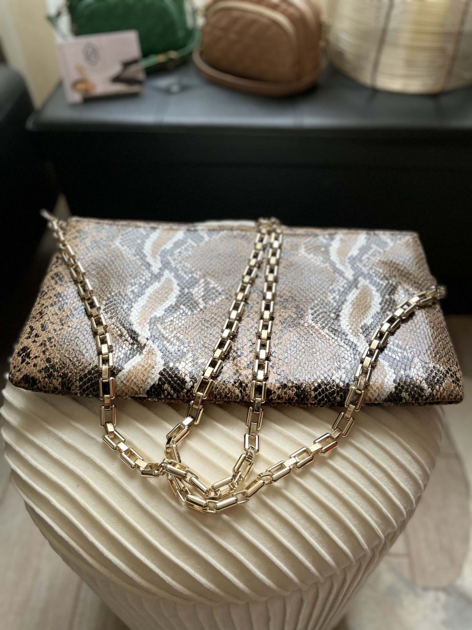 Borsa a spalla in ecopelle animalier