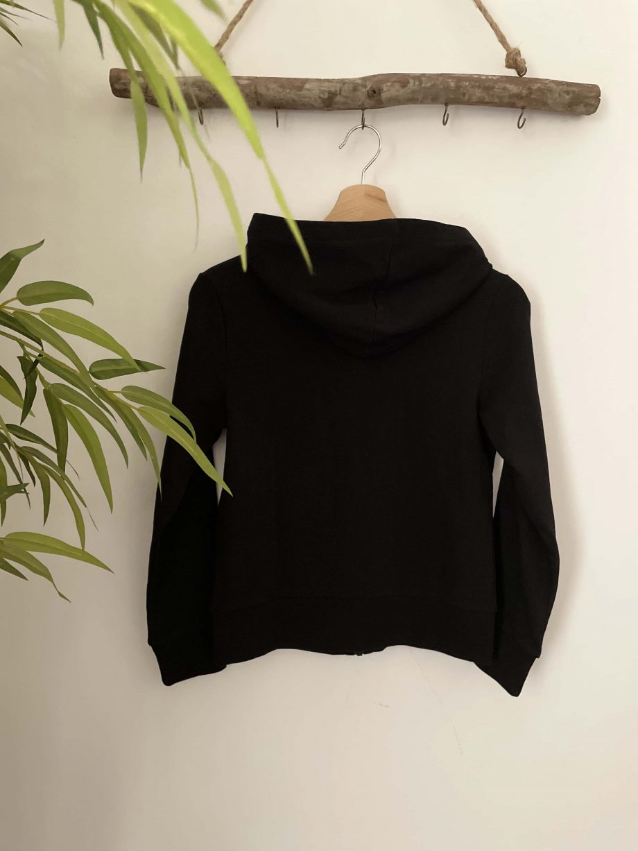 Mod. Alessia: felpa gioiello girl con cappuccio e zip col. nero