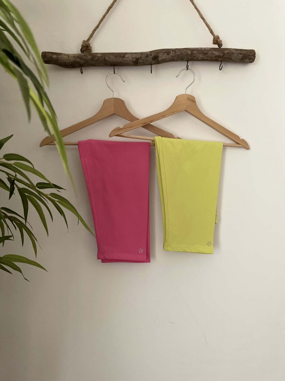 Leggings corto girl col. lime con applicazione stella