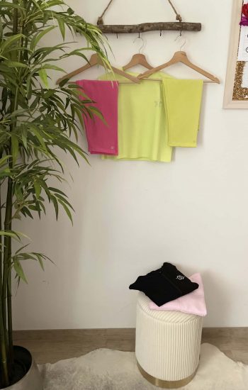 Leggings corto girl col. lime con applicazione stella