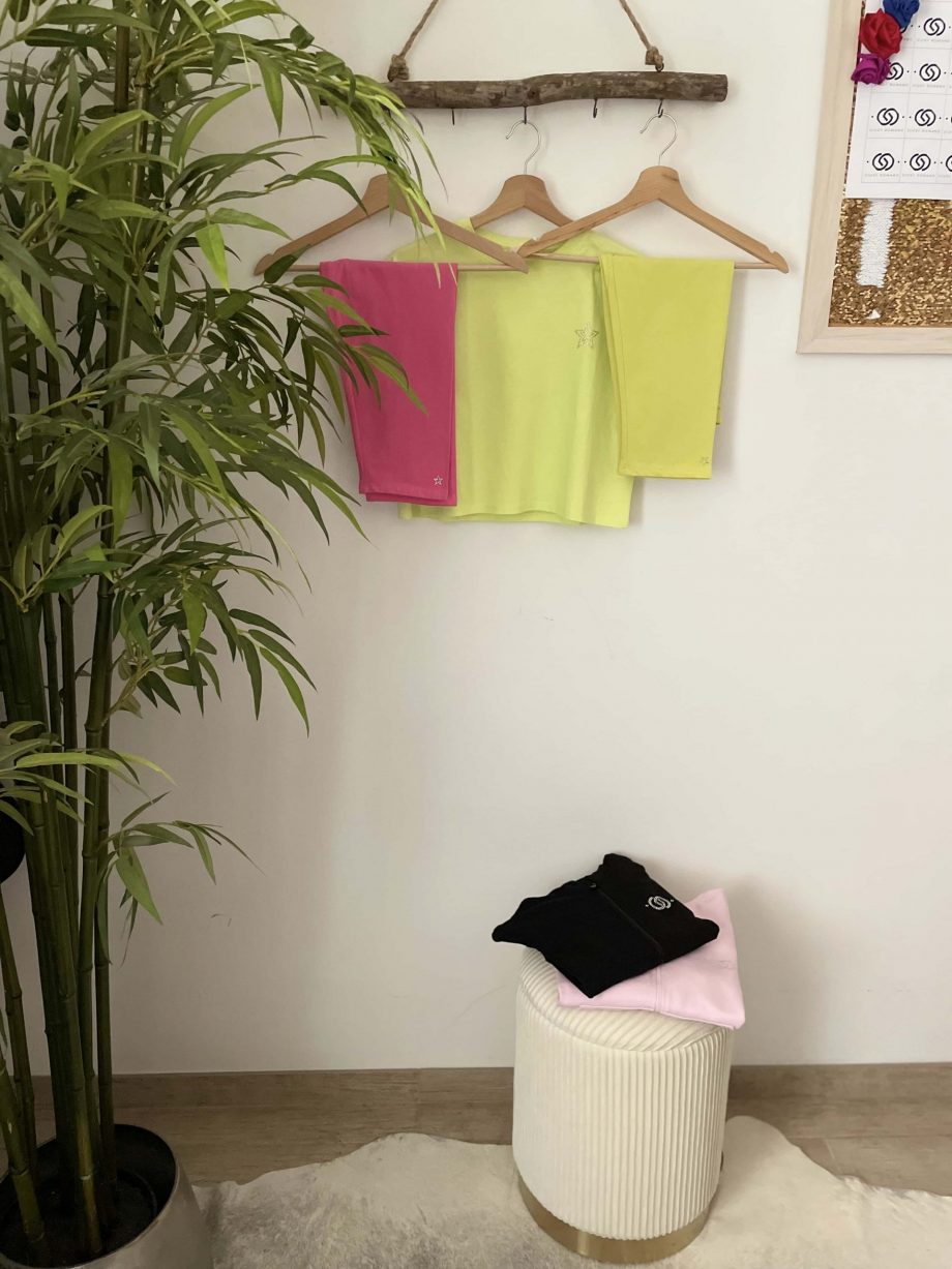 Leggings corto girl col. lime con applicazione stella