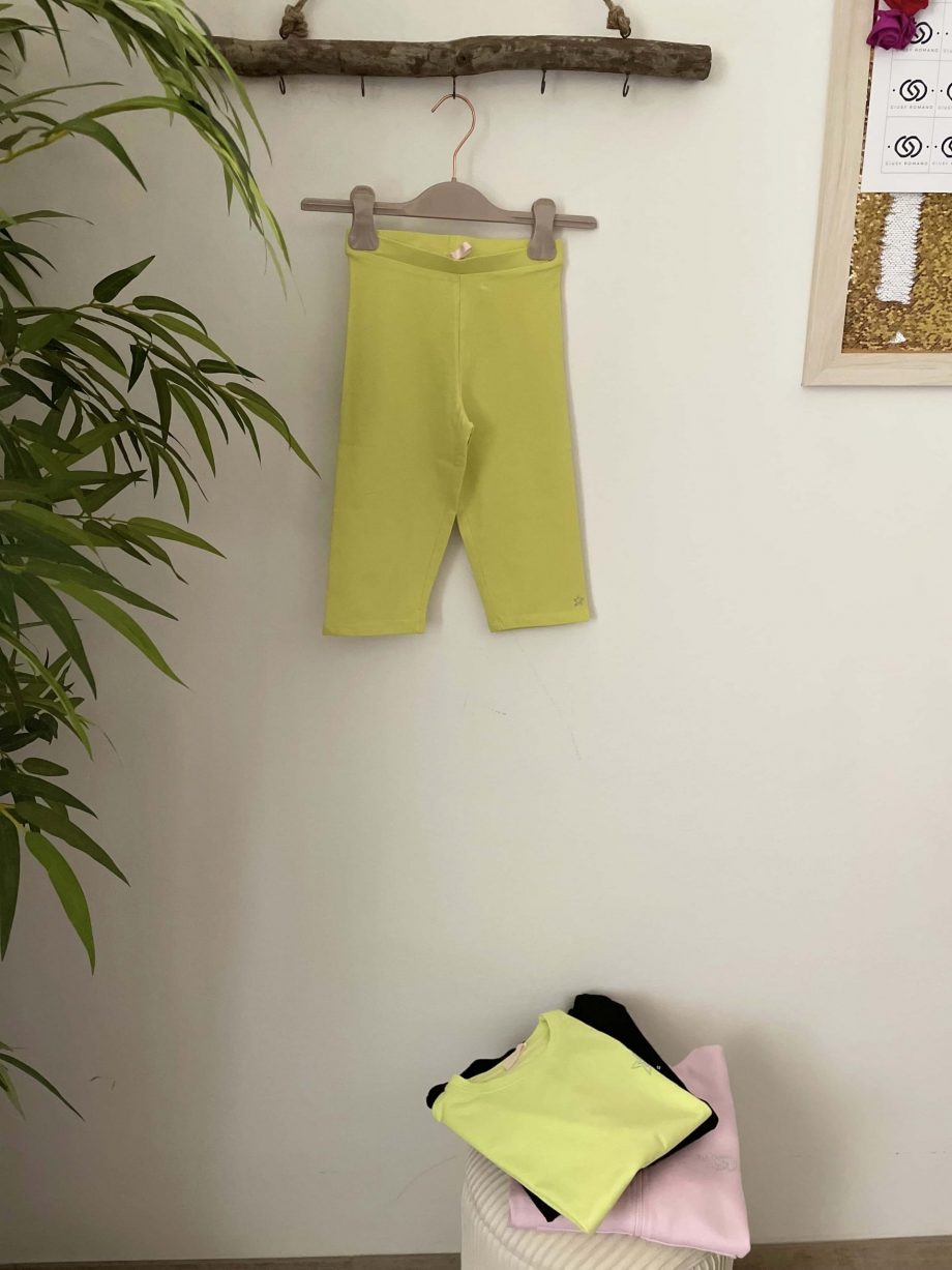 Leggings corto girl col. lime con applicazione stella