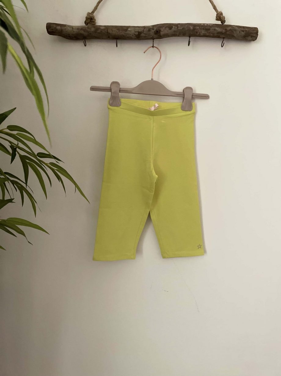 Leggings corto girl col. lime con applicazione stella