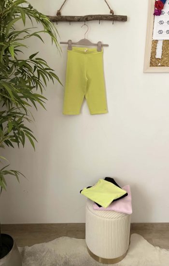Leggings corto girl col. lime con applicazione stella