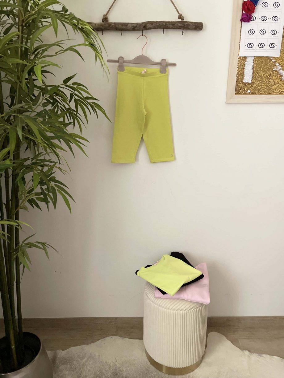 Leggings corto girl col. lime con applicazione stella