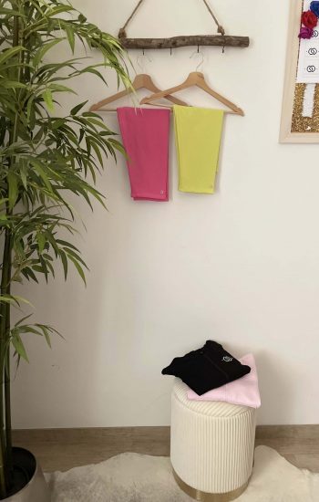 Leggings corto girl col. pink con applicazione stella