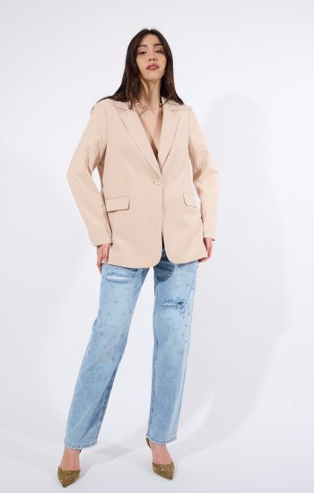 Blazer dritto col. nude