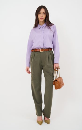 Camicia in popeline col. lavanda