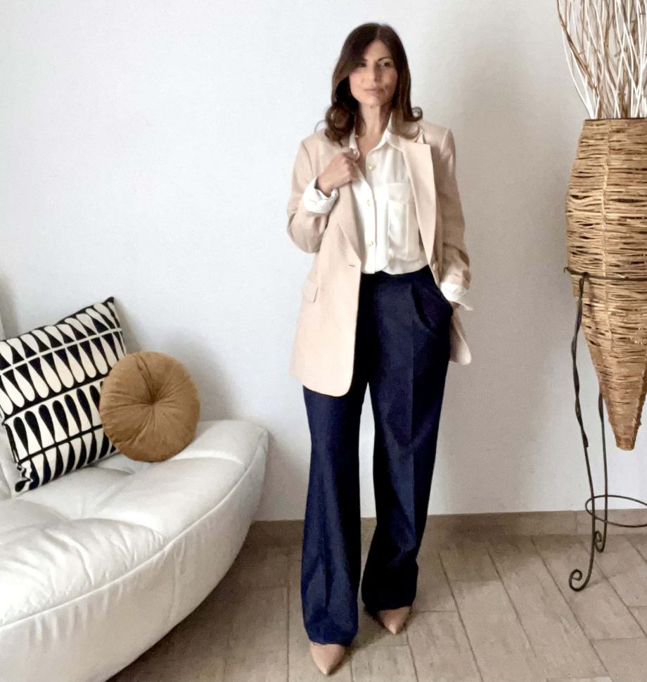 Blazer dritto col. nude