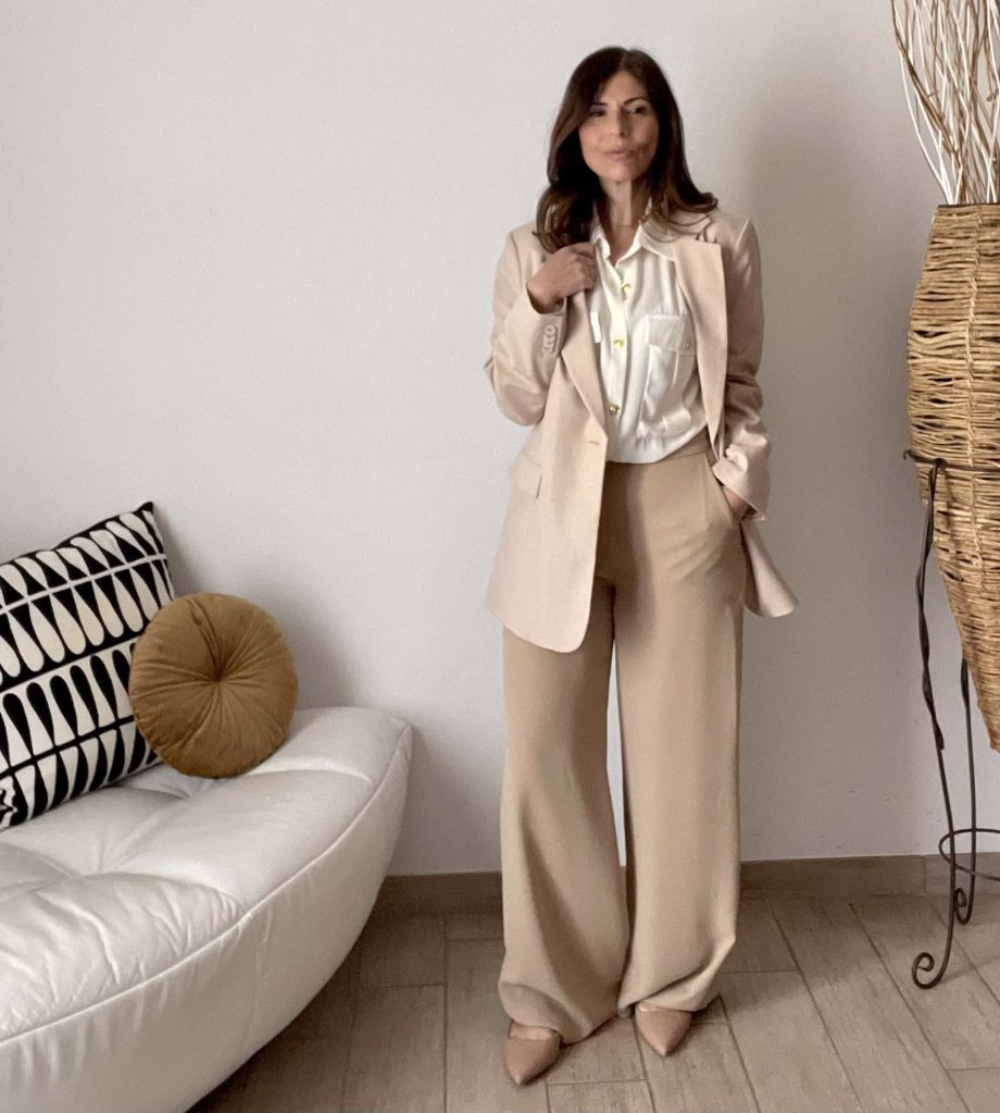 Blazer dritto col. nude