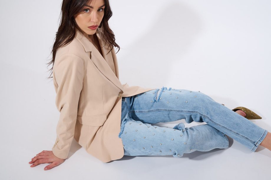 Blazer dritto col. nude