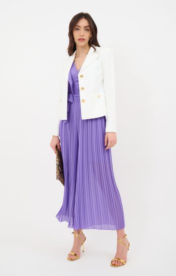 Jumpsuit plissé col. lavanda