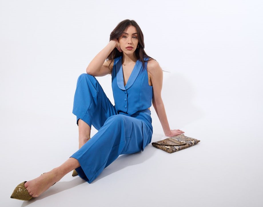 Mod. Cinzia: pantalone sartoriale a palazzo cargo (completo)
