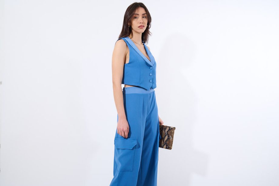 Mod. Cinzia: pantalone sartoriale a palazzo cargo (completo)