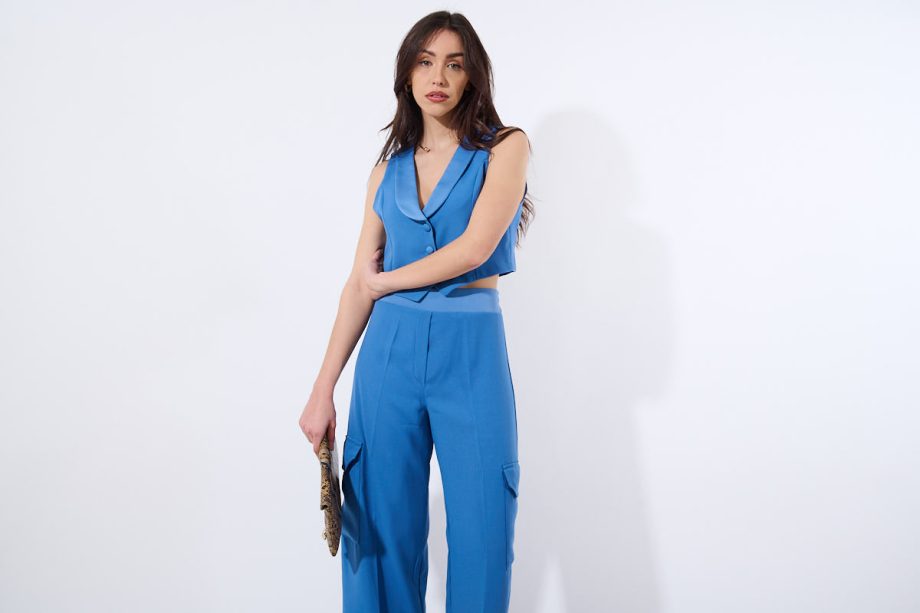 Mod. Cinzia: pantalone sartoriale a palazzo cargo (completo)