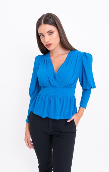 Bluse maniche a sbuffo e spalline