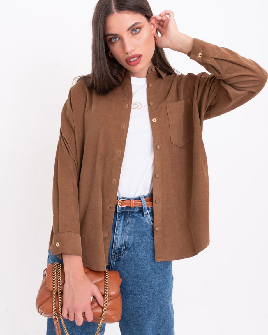Camicia micro velluto a coste