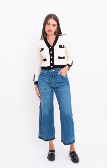 Cardigan con bottoni perla