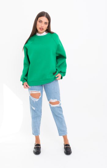 Mod. Italia: felpa gioiello oversize con medaglina