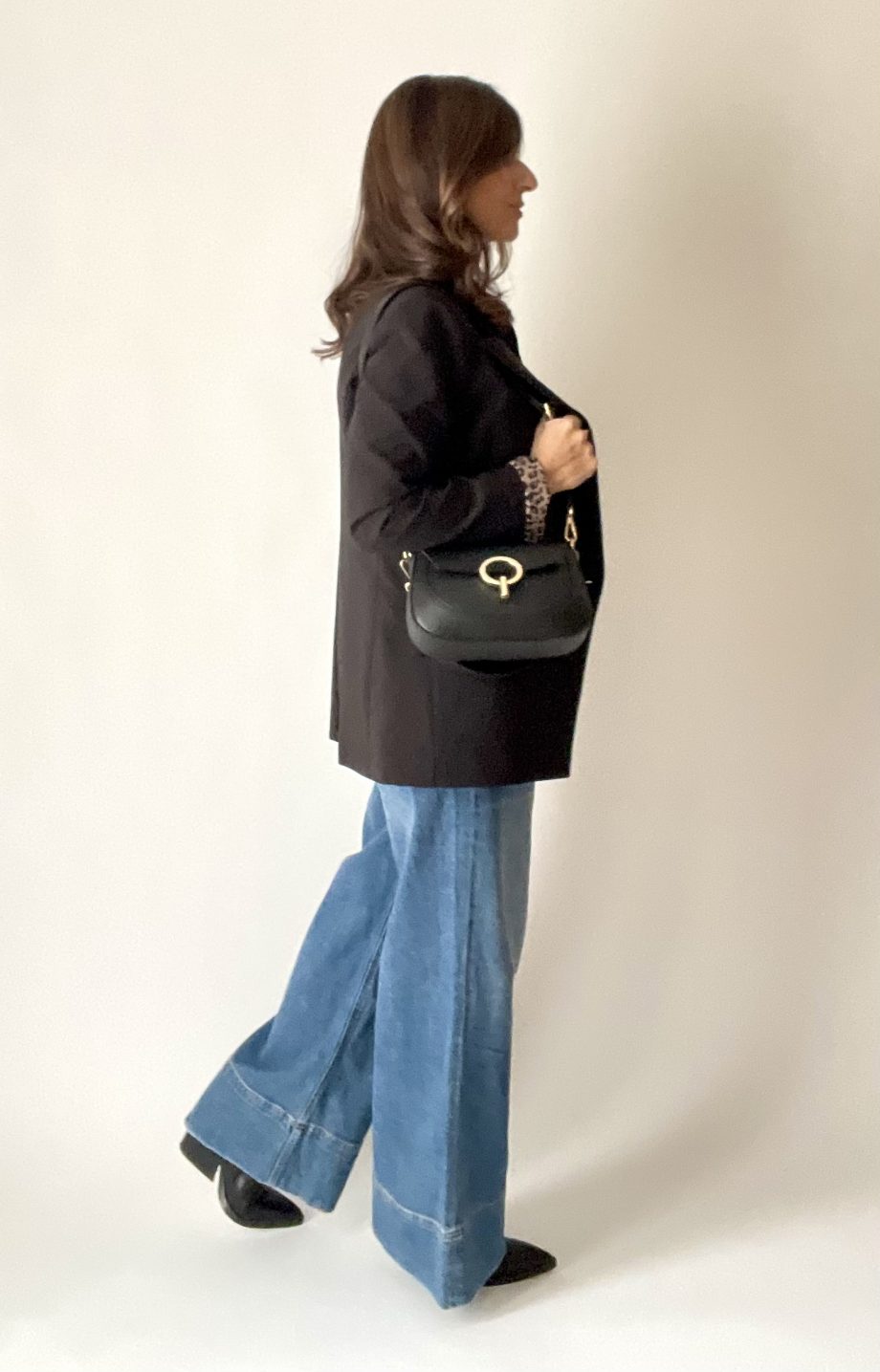 Blazer sfiancato con fodera a contrasto