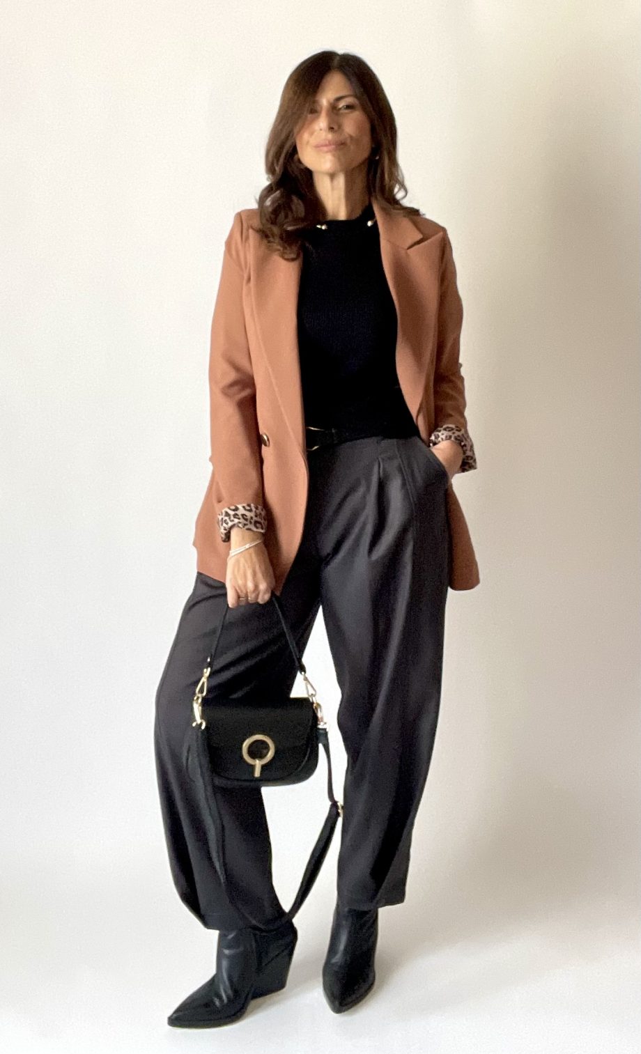 Blazer sfiancato con fodera a contrasto var. mou