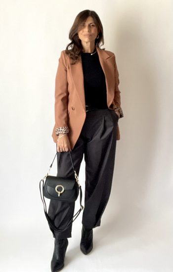 Blazer sfiancato con fodera a contrasto var. mou