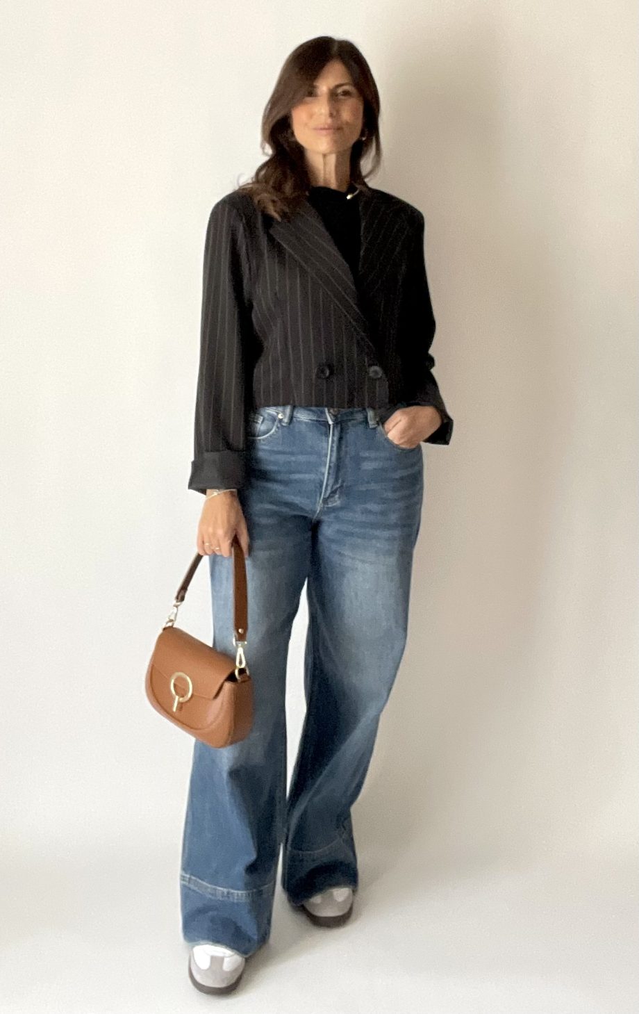 Pantalone denim: high waist/wide leg/full lenght