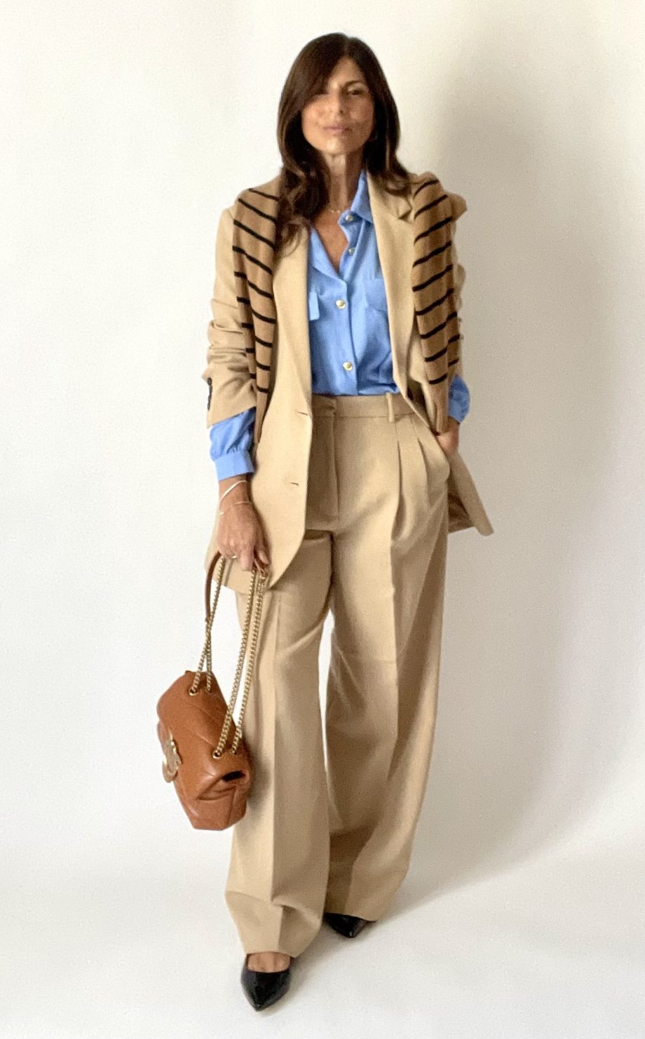 Camicia oversize con tasche col. azzurro