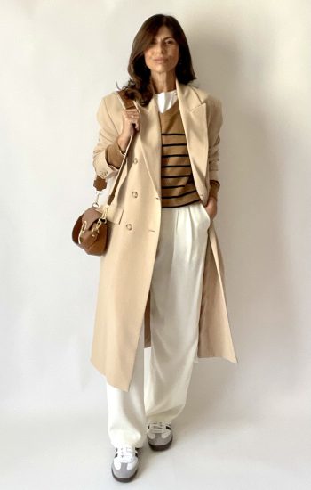 Maglia a righe in lana e cashmere