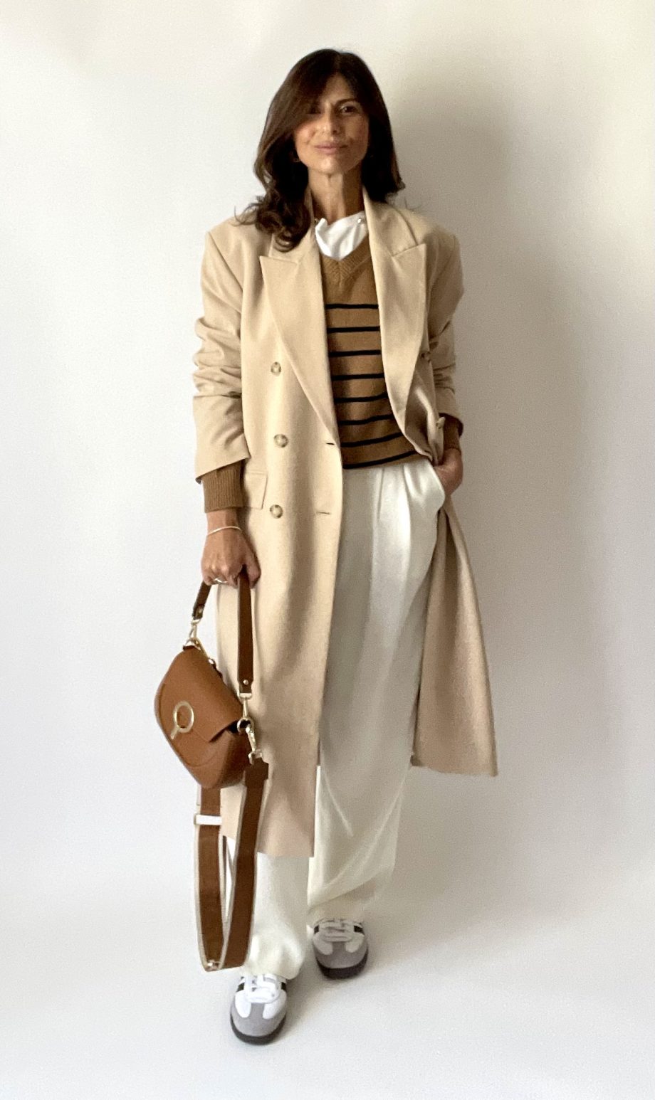 Maglia a righe in lana e cashmere