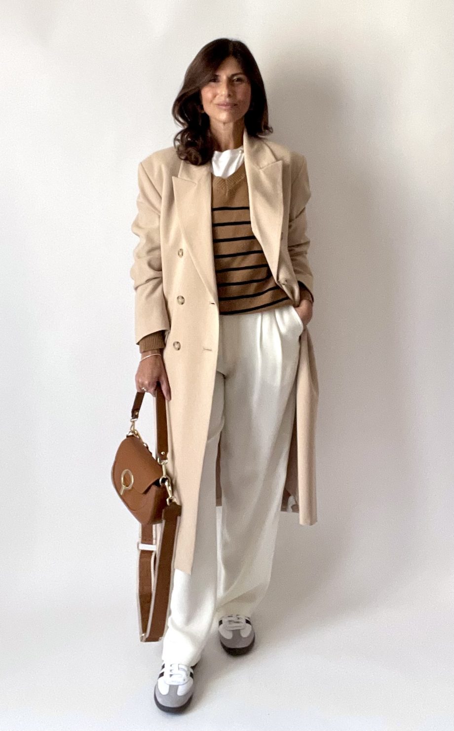 Maglia a righe in lana e cashmere