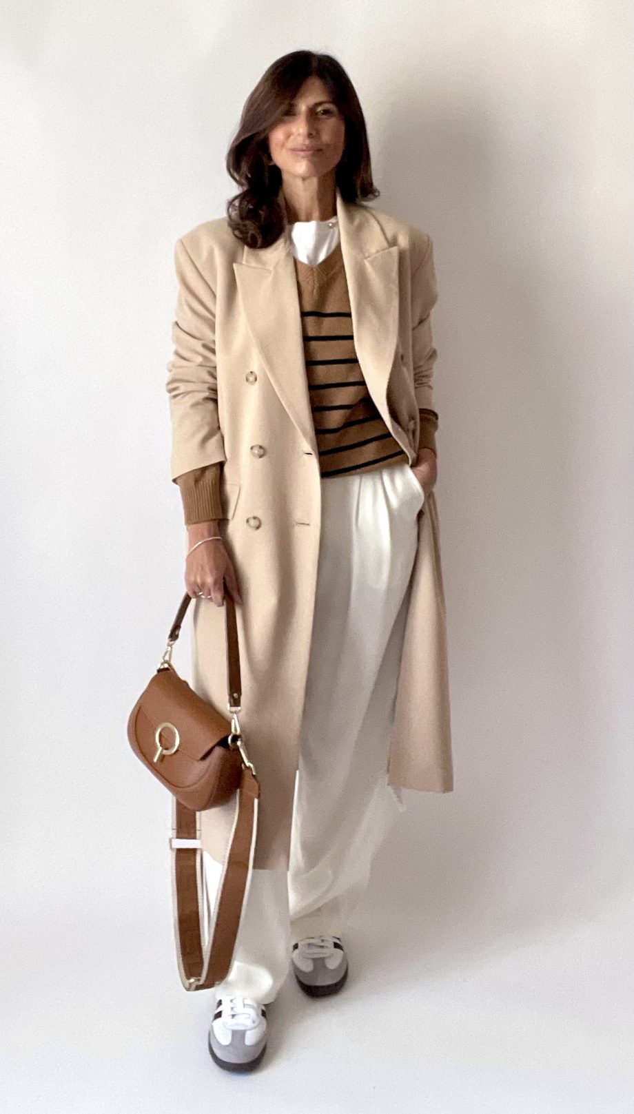 Maglia a righe in lana e cashmere