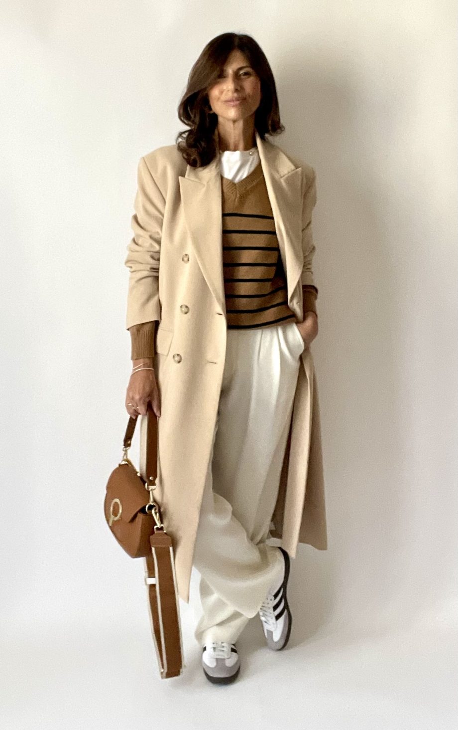 Maglia a righe in lana e cashmere