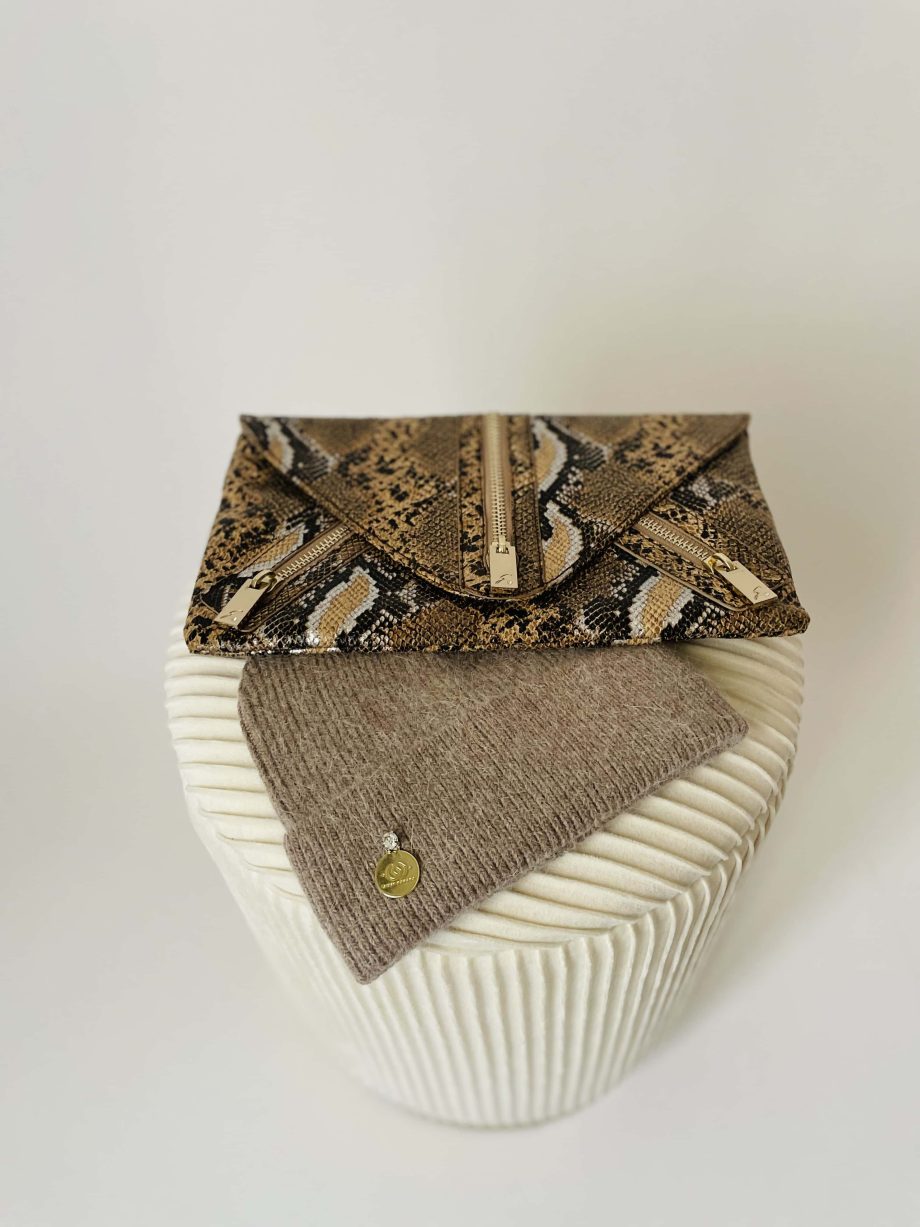 Borsa a spalla in ecopelle animalier
