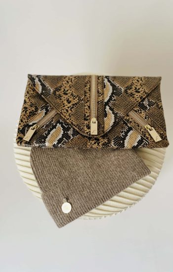 Borsa a spalla in ecopelle animalier