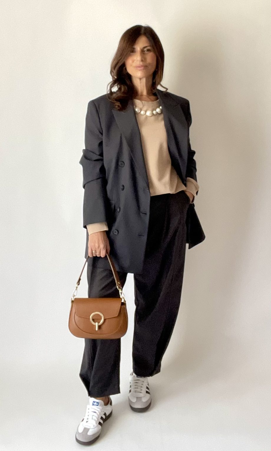 Pantalone pinces carrot fit