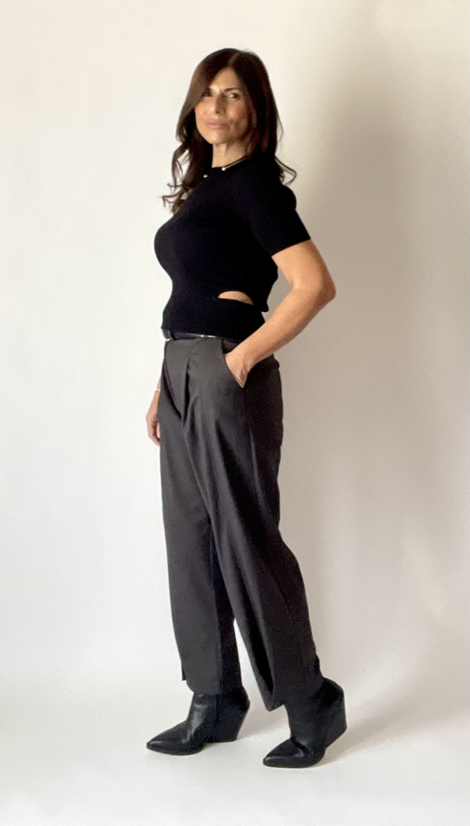 Pantalone pinces carrot fit