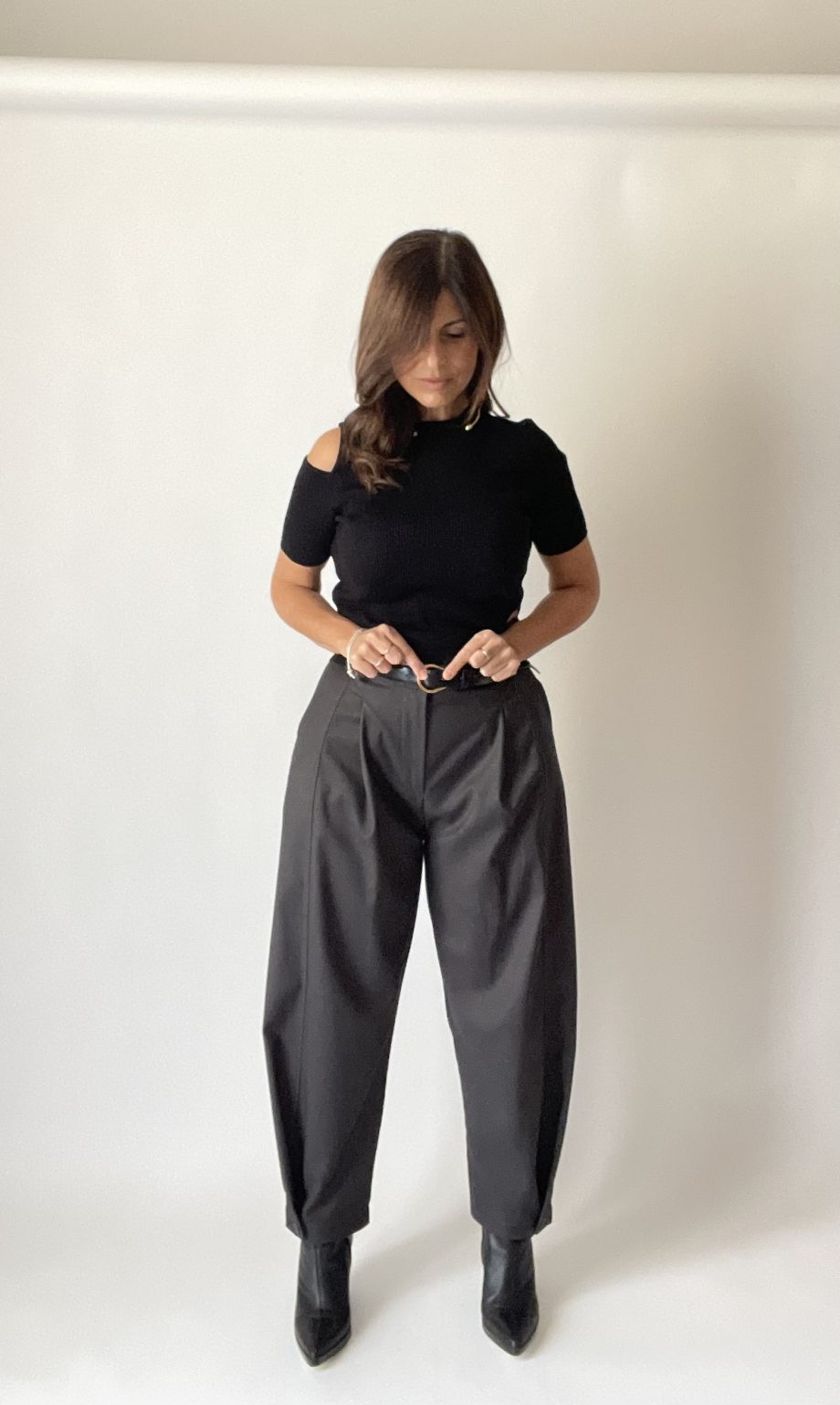 Pantalone pinces carrot fit