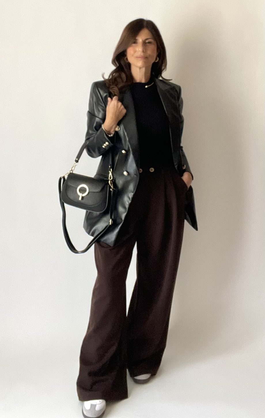 Pantalone pinces full lenght var. chocolate