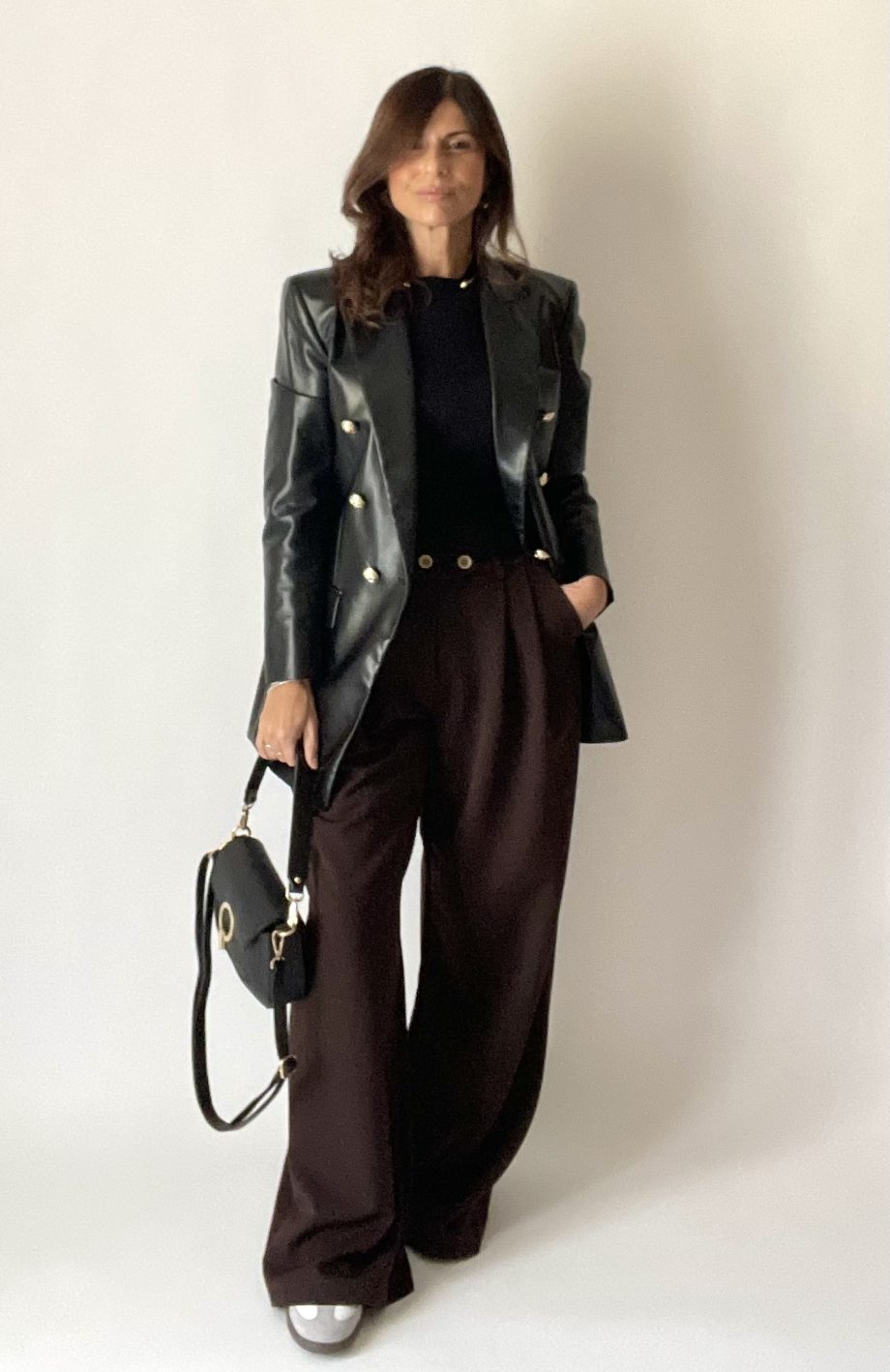 Pantalone pinces full lenght var. chocolate