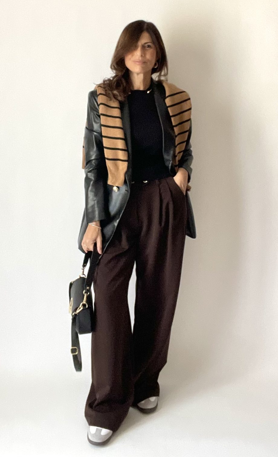 Pantalone pinces full lenght var. chocolate